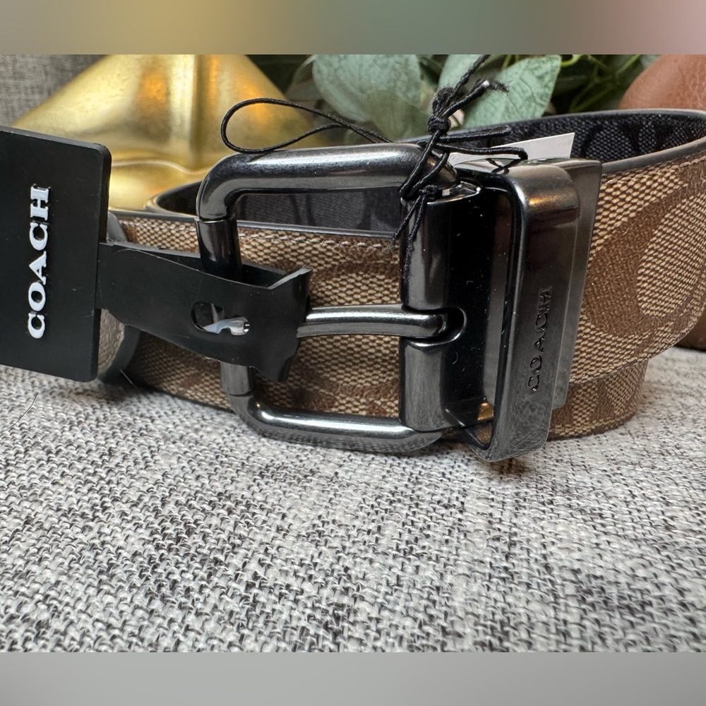 $139 COACH ROLLER Buckle Cut To size Reversible Belt,38”Mm